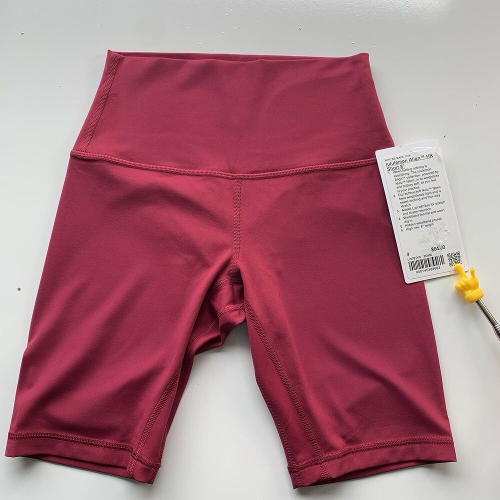 NWT Rare Lululemon Align HR Short 8" Pomegranate Size 4